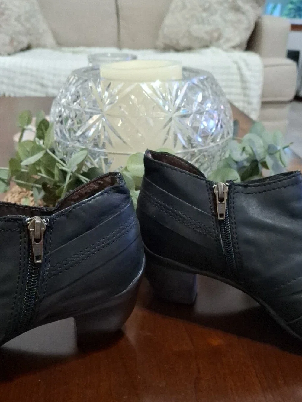 OTBT EL Dorado Leather Women’s Black Low Heel Ankle Boots with Buckle Size 8